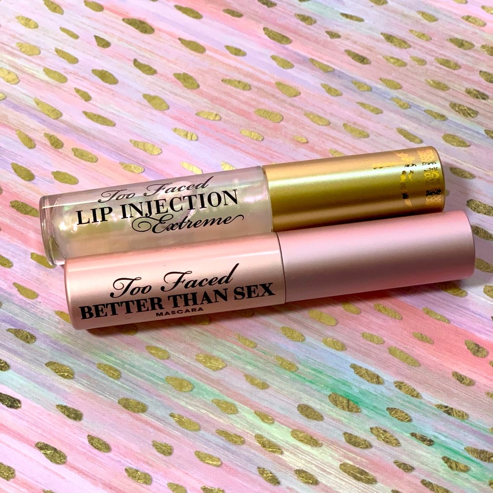 Too Faced Travel Lip Injection & mascara bundle